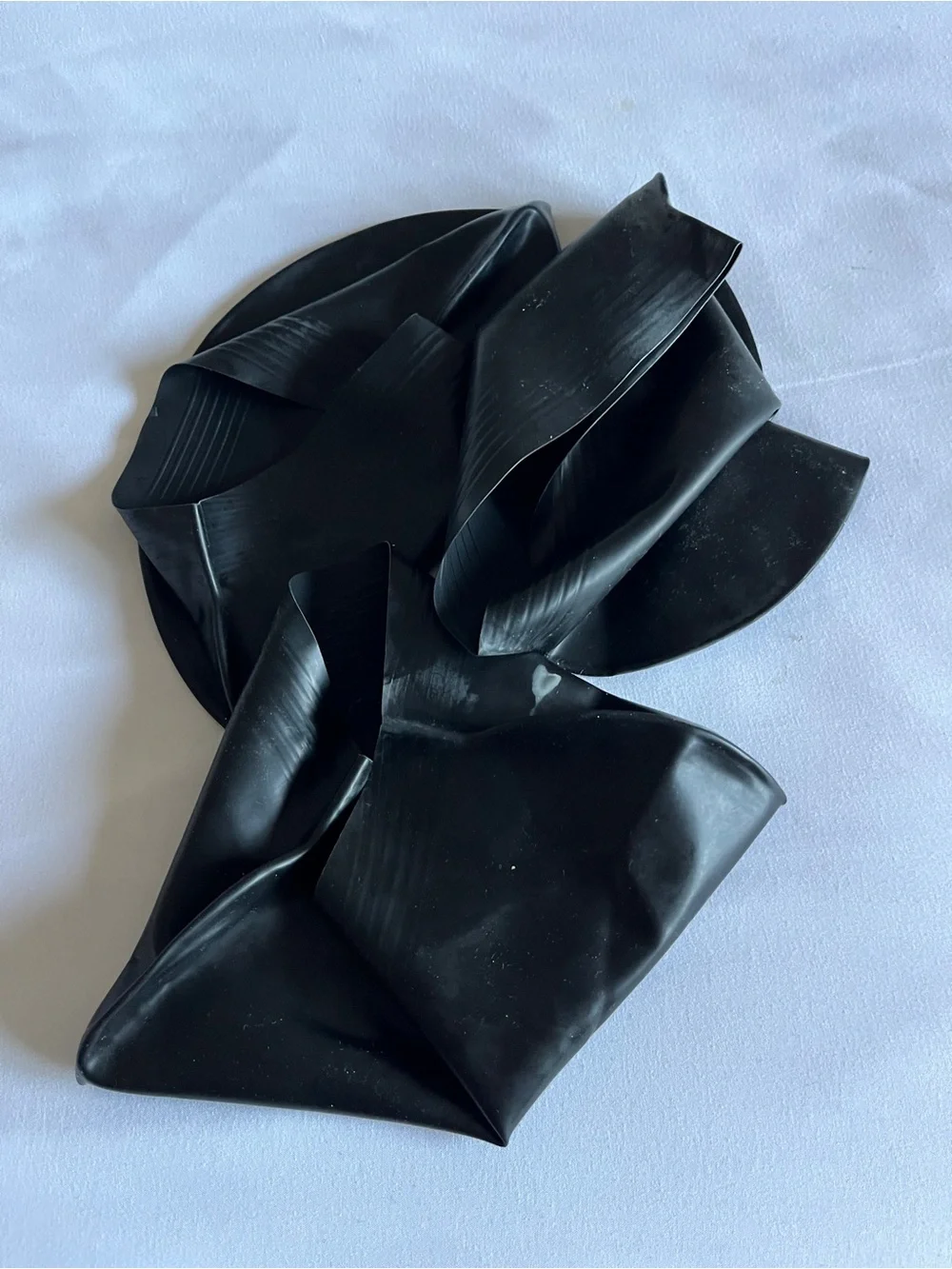 Black Latex Swim Cap Lot of 3 Stretch Waterproof Swim Cap